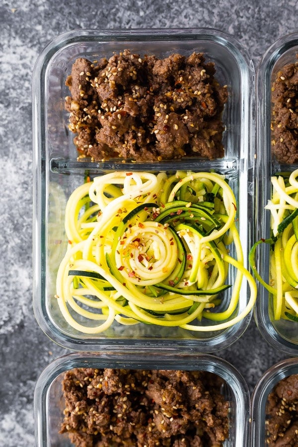 Sesame Ginger Beef and Zucchini Noodles