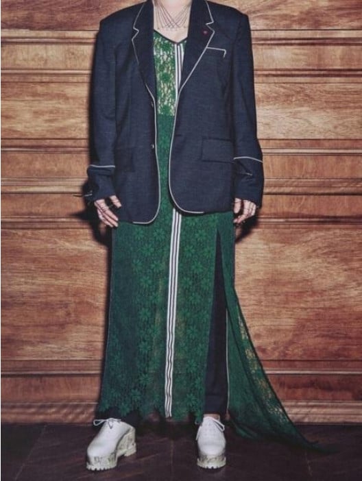 Munn Green Lace Long Dress