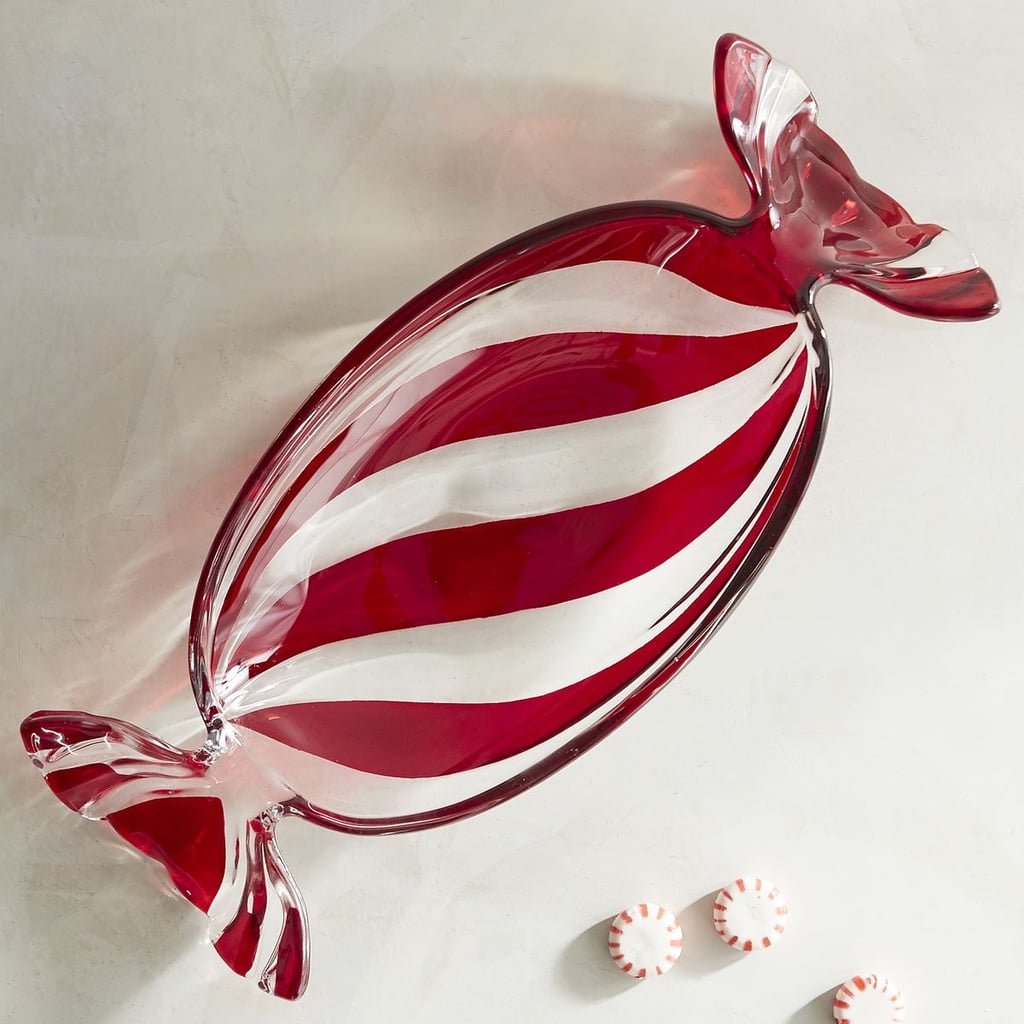 Striped Peppermint Glass Candy Dish ($15)