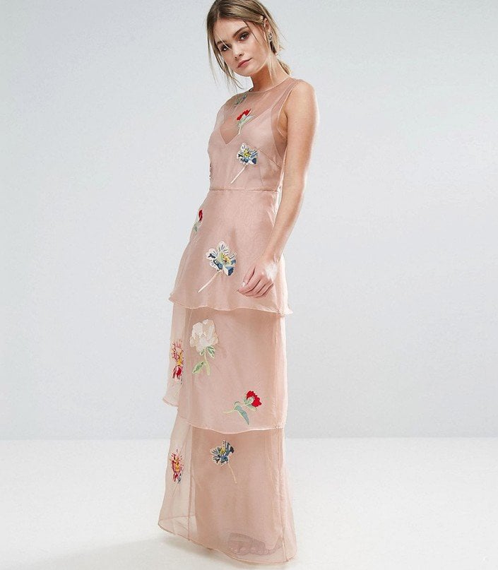 Hope & Ivy Tiered Maxi Dress With Floral Embroidery