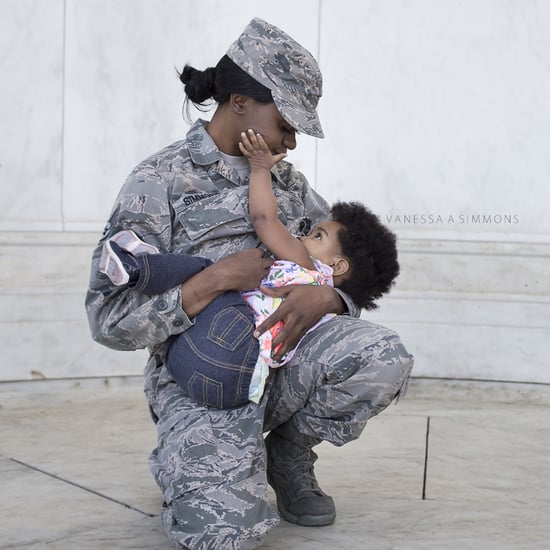 Breastfeeding Moms Nurse in Military Uniforms