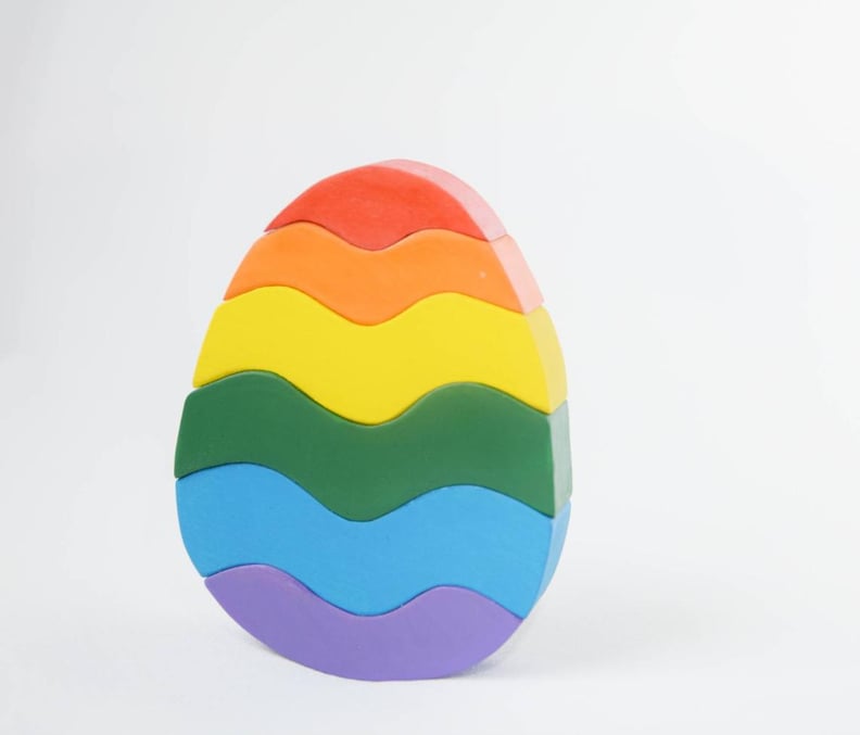 Rainbow Wooden Stacking Egg