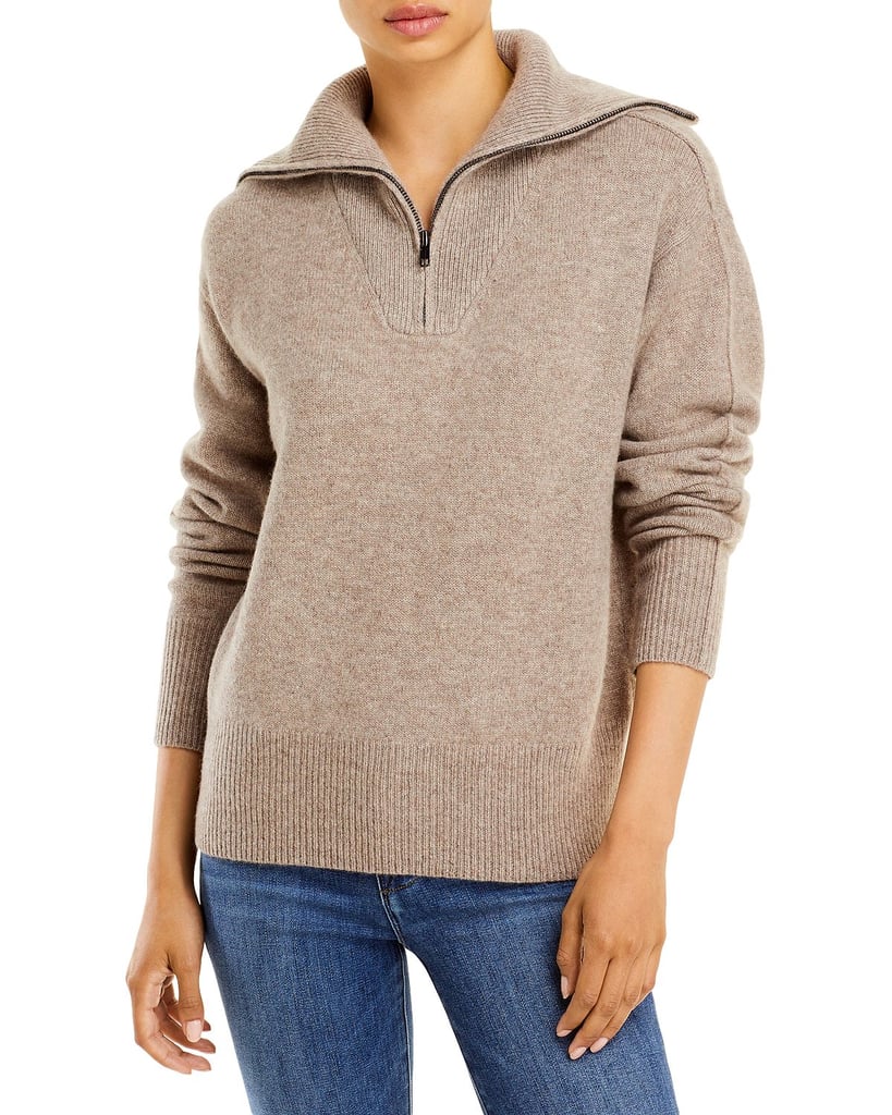 For Comfort and Style: C by Bloomingdale's Half-Zip Cashmere Sweater