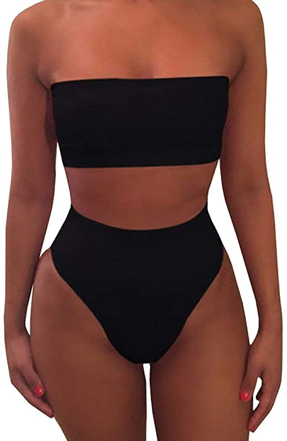 A Bandeau Bikini: Misassy High-Waisted Bikini