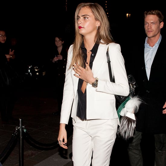 Cara Delevingne in a White Suit