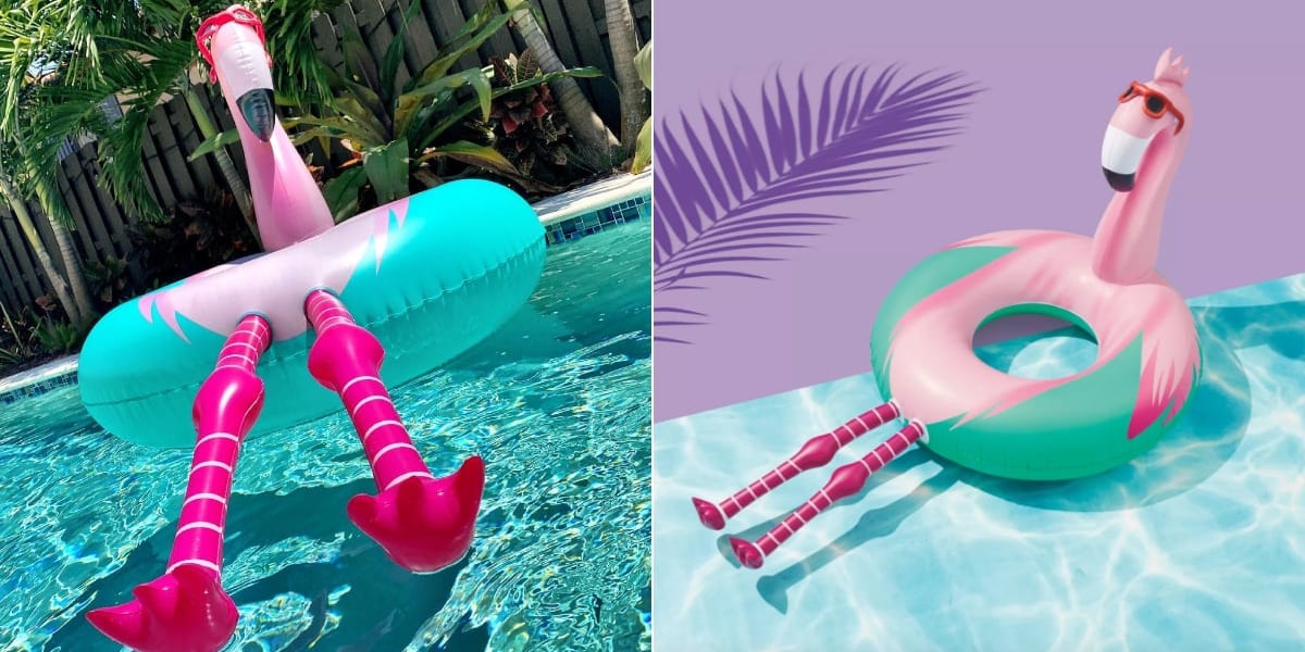Flamingo pool top float target