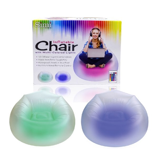 Inflatable Bean Bag Chair With Multicolored Lights