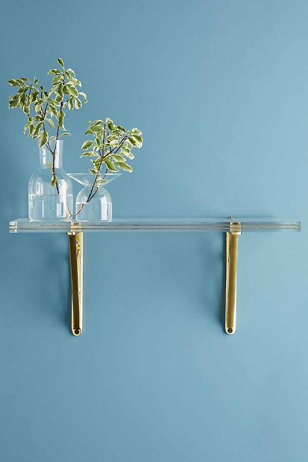 Brass Inlay Lucite Shelf