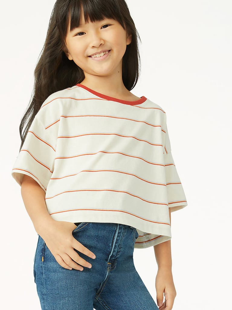 Free Assembly Girls Short Sleeve Cropped T-Shirt, Sizes 4-18