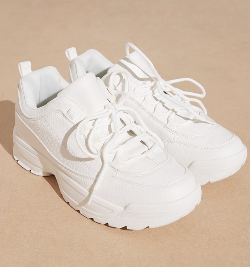 PrettyLittleThing White Chunky Cleated Sole Sneakers