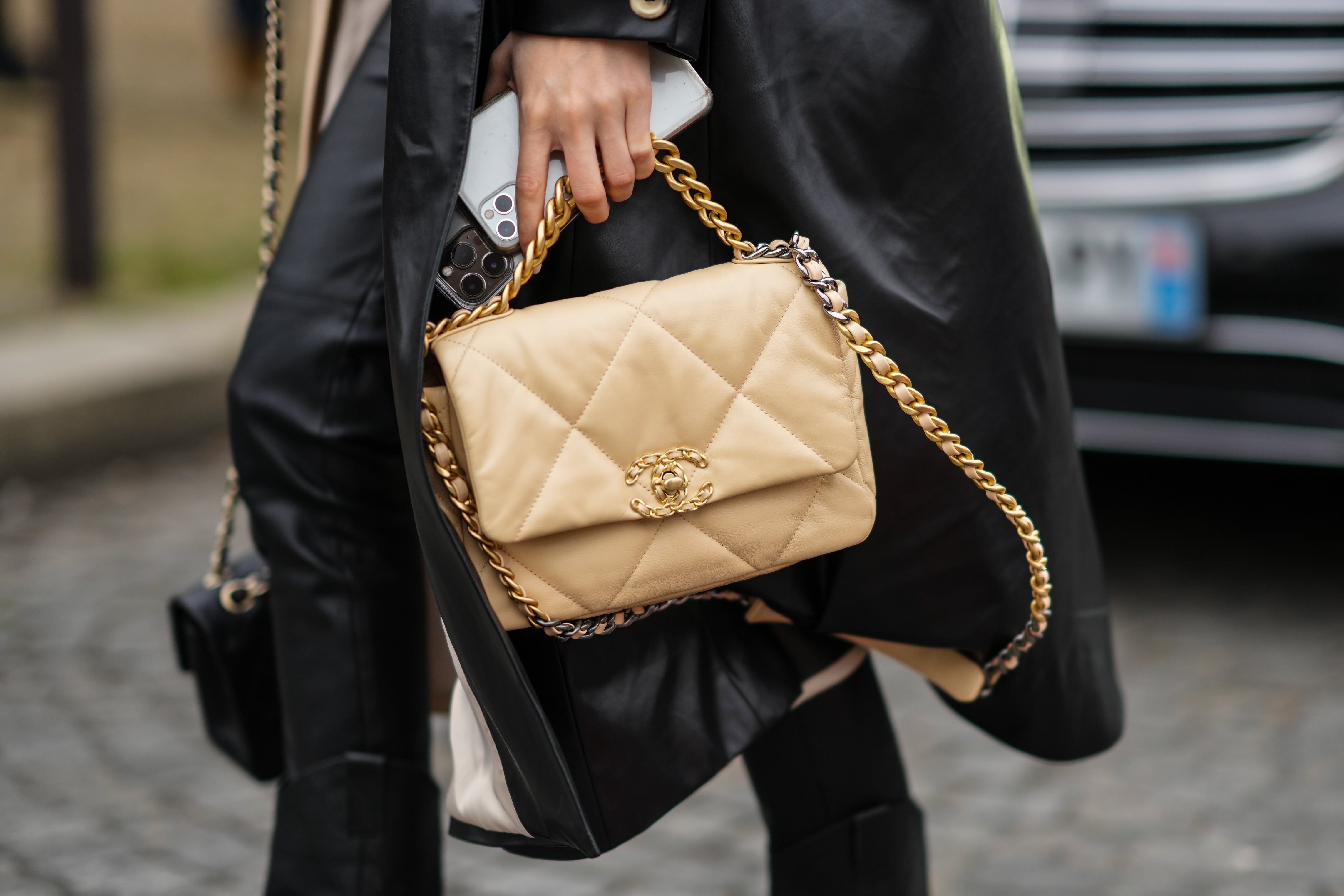 Chanel Handbag Wallet Leather, CHANEL leather bag gold female