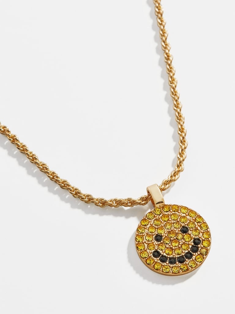 Smiley Pavé Pendant Necklace