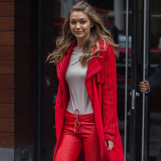 Gigi Hadid's Red Pants and Sweater at Fashion Week 2016