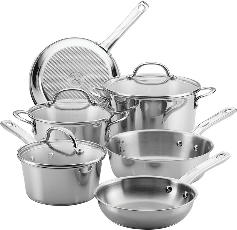 Stainless-Steel Set: Ayesha Curry Home Collection Stainless Steel Cookware Pots and Pans Set