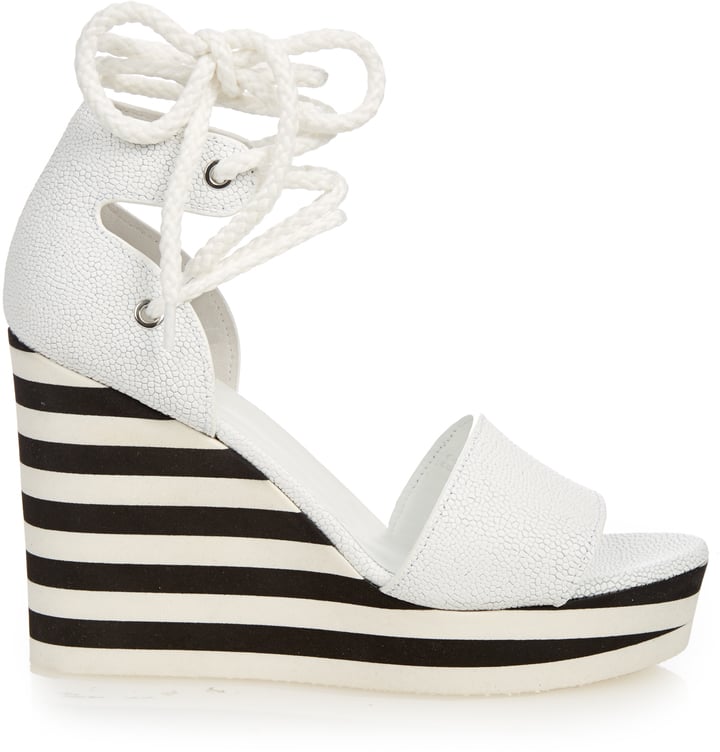 Stripes make Max Mara's Austin wedge sandals ($595) picturesque for Summer.