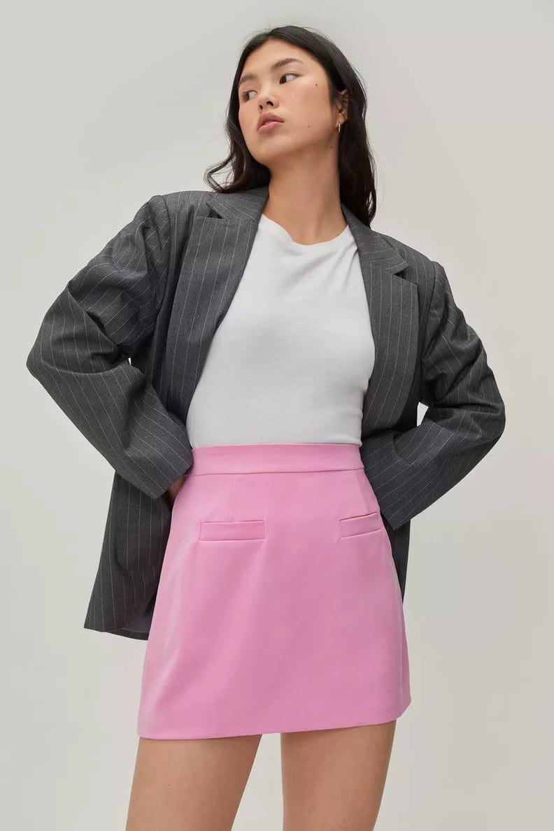 Low-Rise Skirt Outfit Idea: Nasty Gal Micro Mini Pocket Detail Skirt