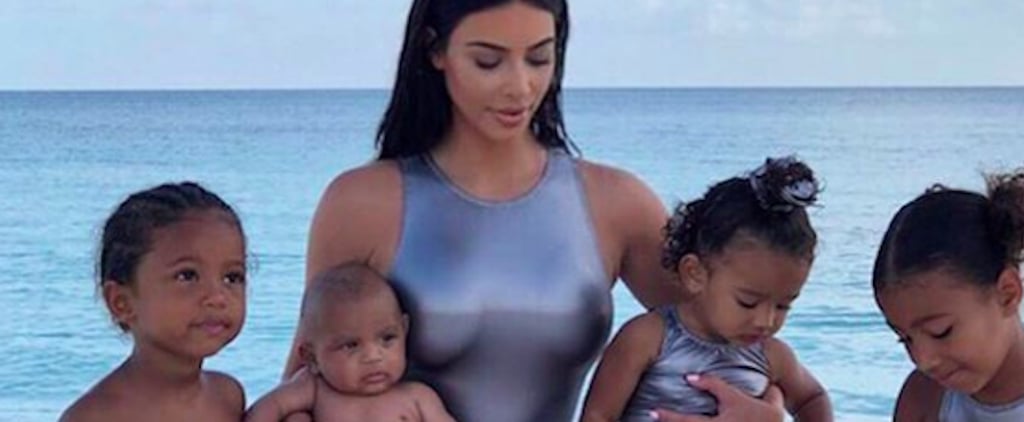 Kim Kardashian Somehow Gets All 4 Kids to Pose For a Photo, and Damn, We've Been There