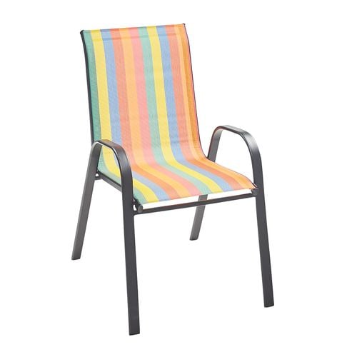 Rainbow Stripe Sling Dining Chair