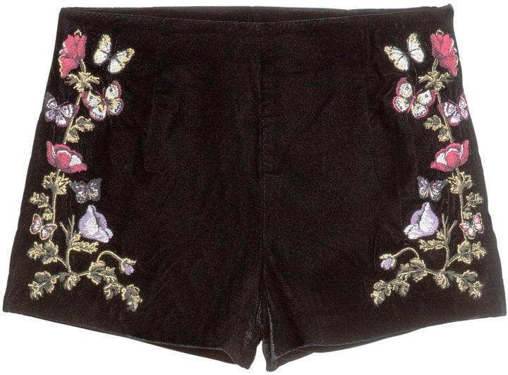 Embroidered Velvet Shorts ($30)