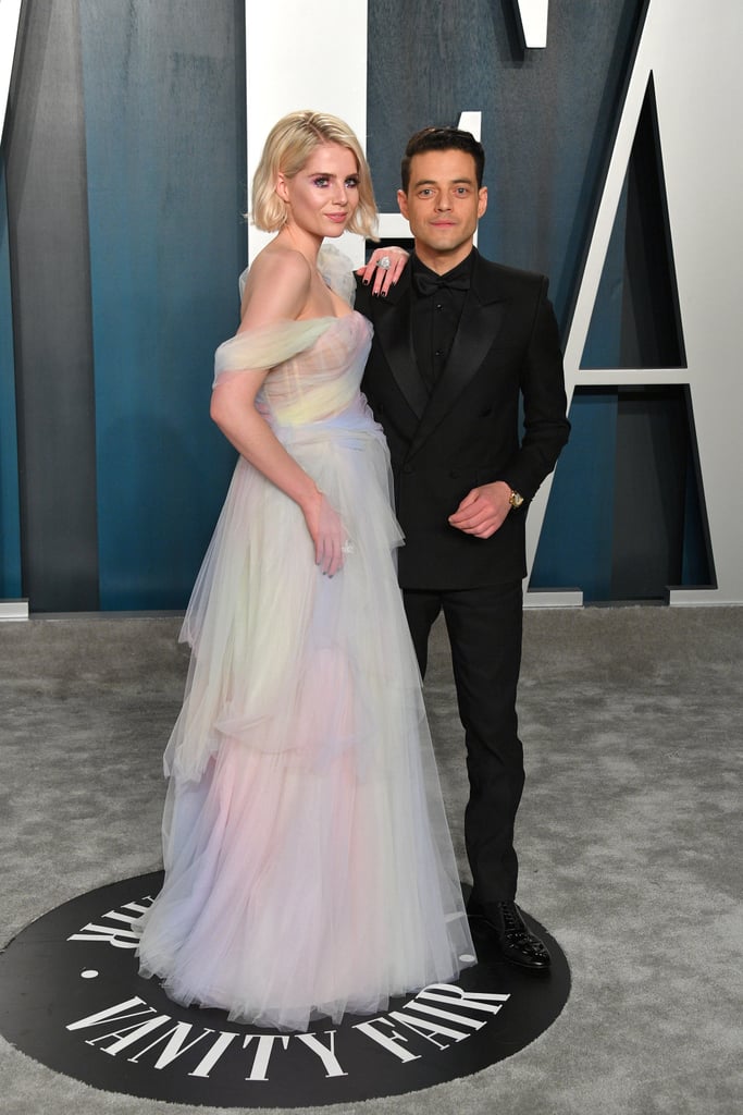 Lucy Boynton and Rami Malek at the 2020 Vanity Fair Oscar Party