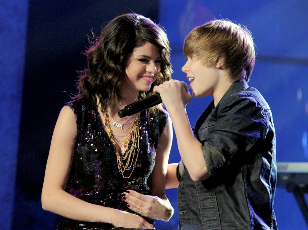 Selena and Justin shared the stage during the 2010 Dick Clark's New Year's Rockin' Eve event in Las Vegas. Selena and Justin shared the stage during the 2010 Dick Clark's New Year's Rockin' Eve event in Las Vegas.
