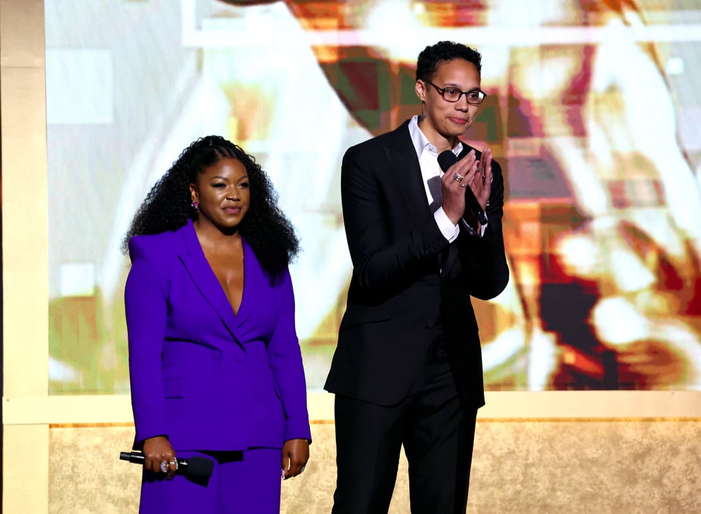 Brittney笑着和她的妻子在NAACP形象奖的照片