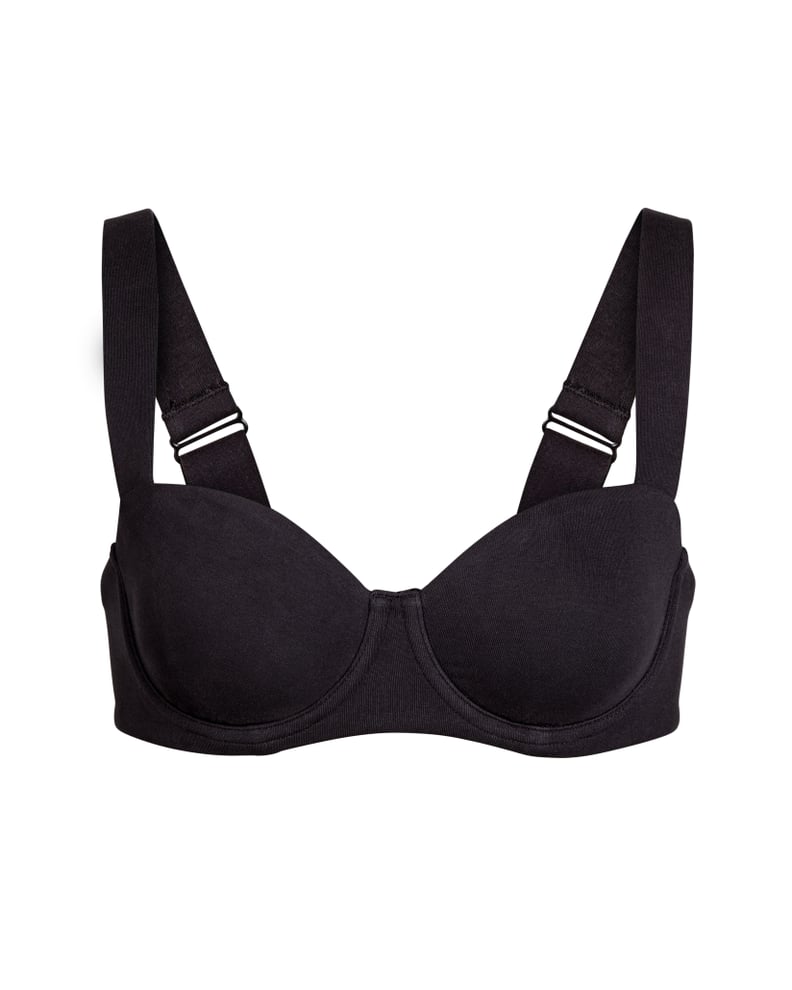 Skims Cotton Balconette Bra in Soot