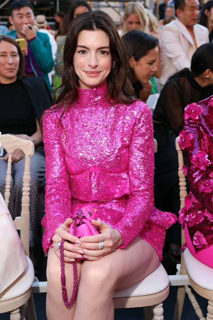 Anne Hathaway at the Valentino 2022 Haute Couture Show