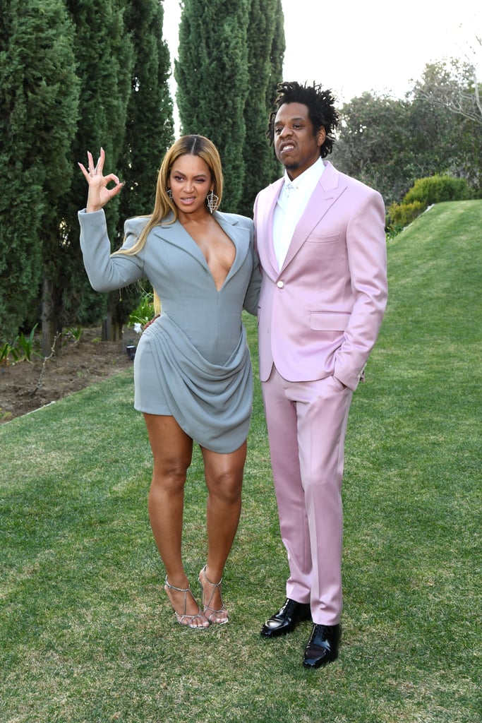 In January 2020, they were all suited up. Beyoncé wore a gray minidress by Italian designer Francesco Murano with Lorraine Schwartz jewels to the Roc Nation Brunch. JAY-Z, meanwhile, settled on lavender.