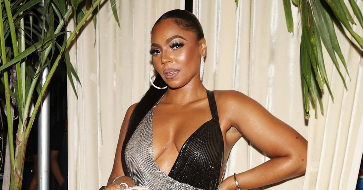 Ashanti’s Metal Mesh Dress at Fat Joe’s Birthday Party