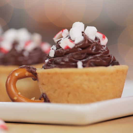 Peppermint Hot Chocolate Cookie Cups