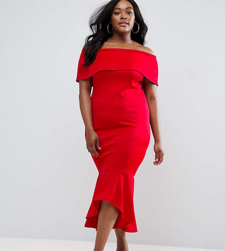 Midi dress discount with peplum hem