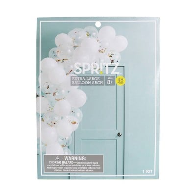 Spritz 45ct Large Balloons Garland Arch With White Confetti