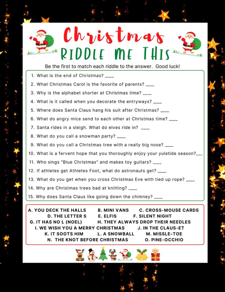 Christmas Riddle Me This Game