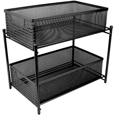 Sorbus Two Tier Organiser Baskets With Mesh Sliding Drawers