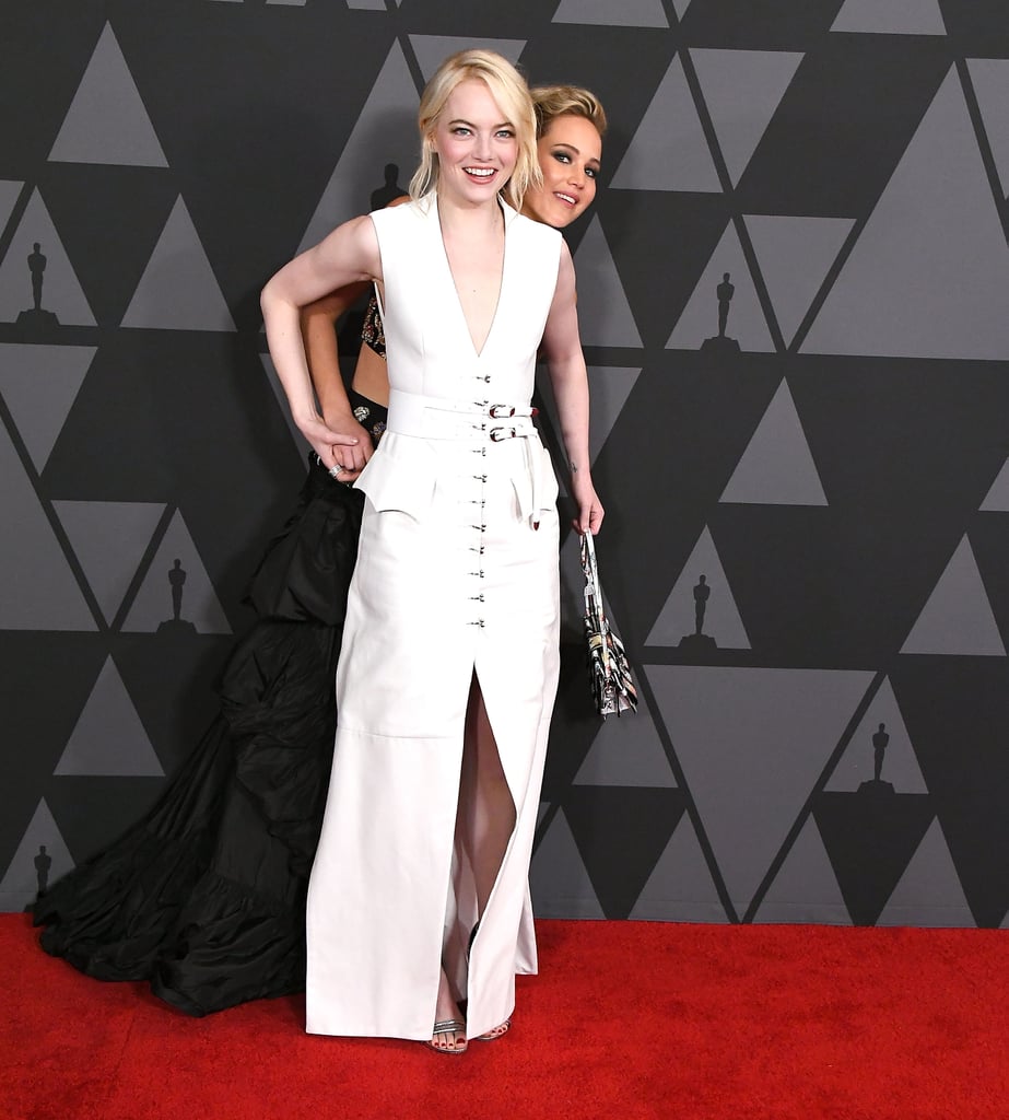Jennifer Lawrence and Emma Stone at Governors Awards 2017 | POPSUGAR