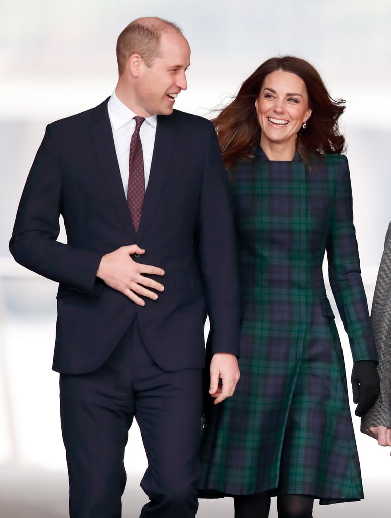 January: Kate and Will cheerfully greeted the crowd as they visited Dundee, Scotland.