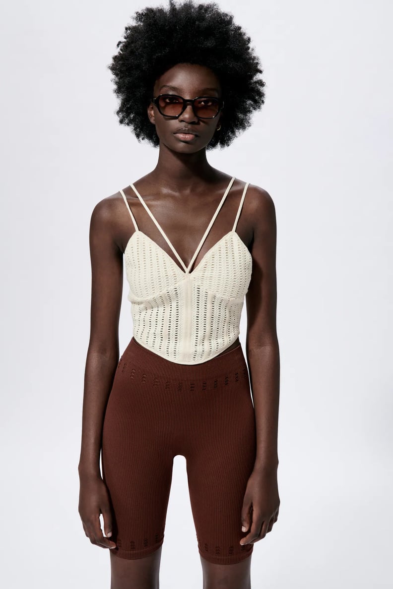 For a Standout Piece: Mesh Corset Top