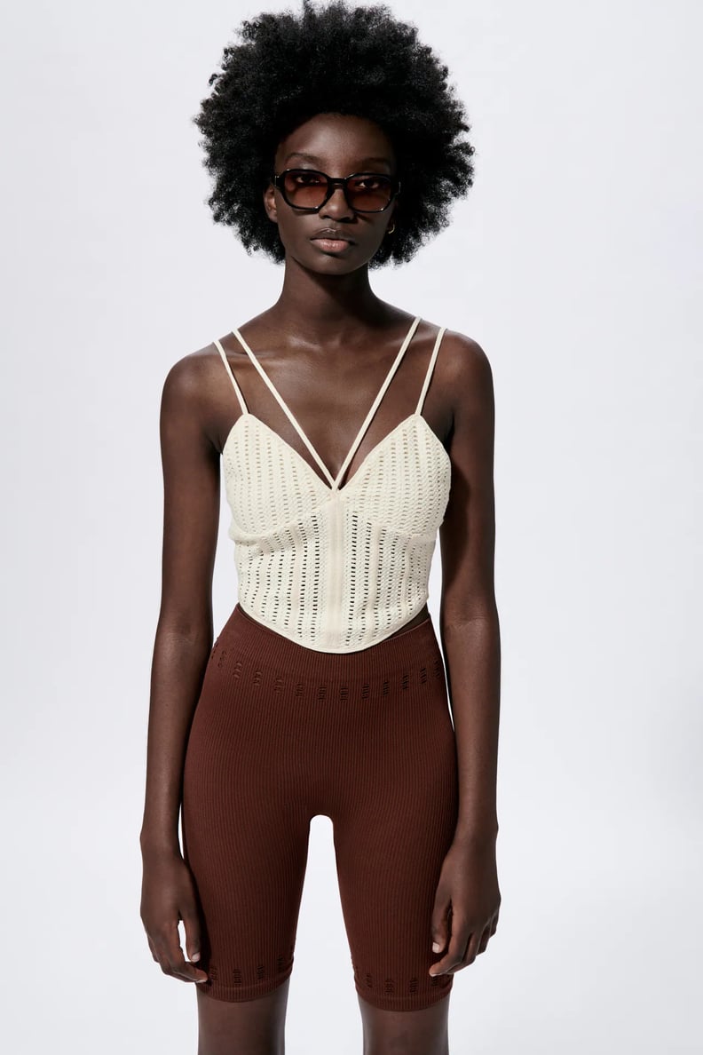 For a Standout Piece: Zara Mesh Corset Top