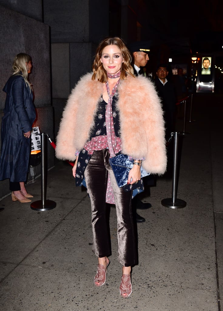 Olivia Palermo's Pink Velvet Mules