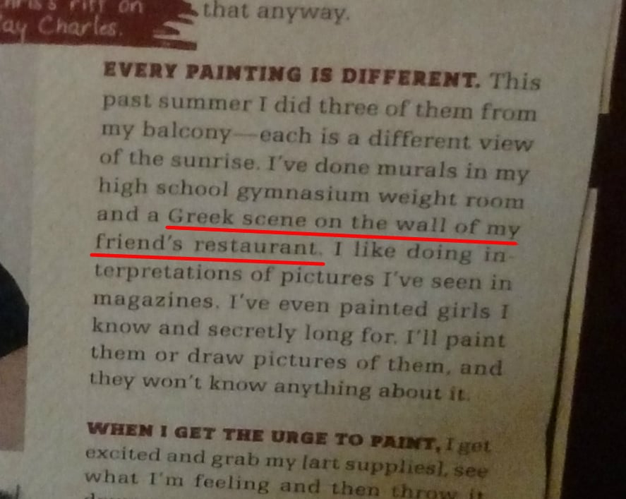 Chris Pratt's Painting in a Washington Restaurant