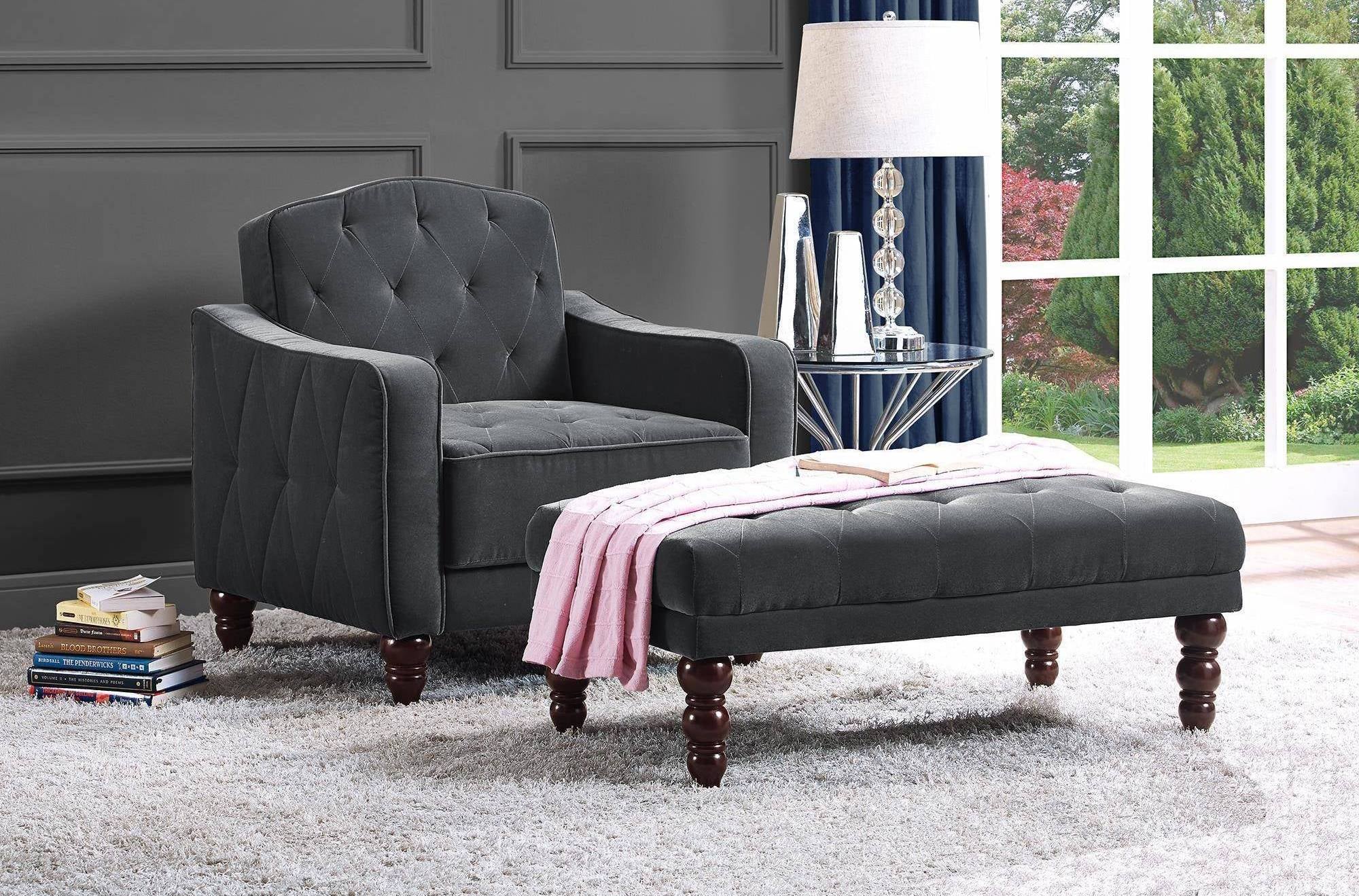 Novogratz tufted hot sale ottoman