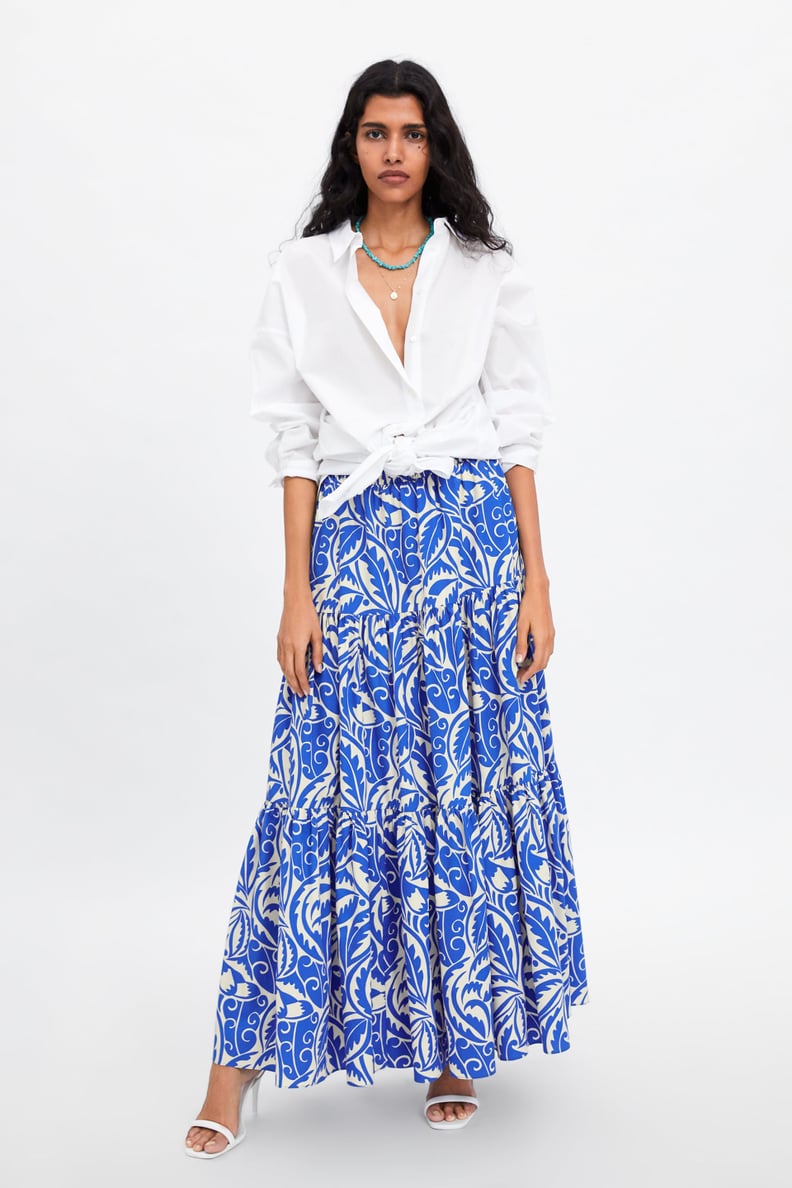 Zara Long Printed Skirt