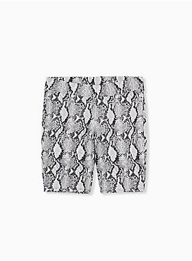 Torrid Black & White Snakeskin Print Bike Short