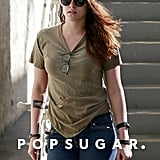 Kristen Stewart in a Ripped T-Shirt