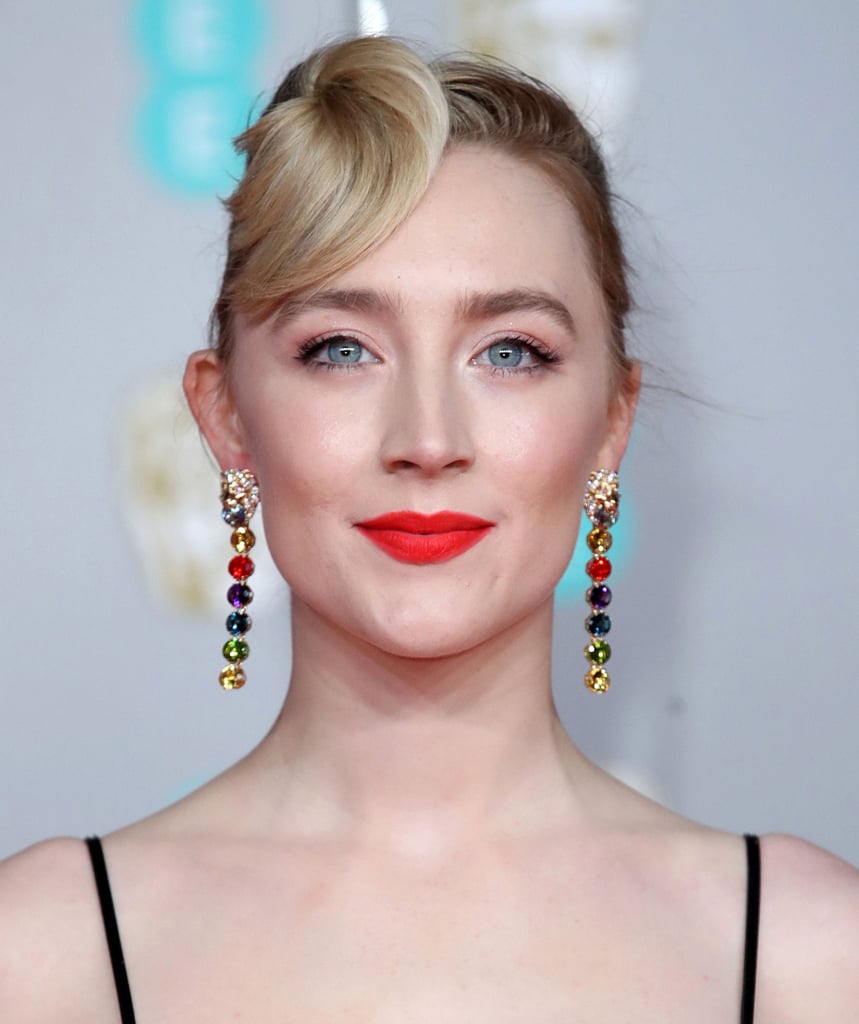 Saoirse Ronan's Cheerful Red Lip and Greaser Coif at the 2020 BAFTAs