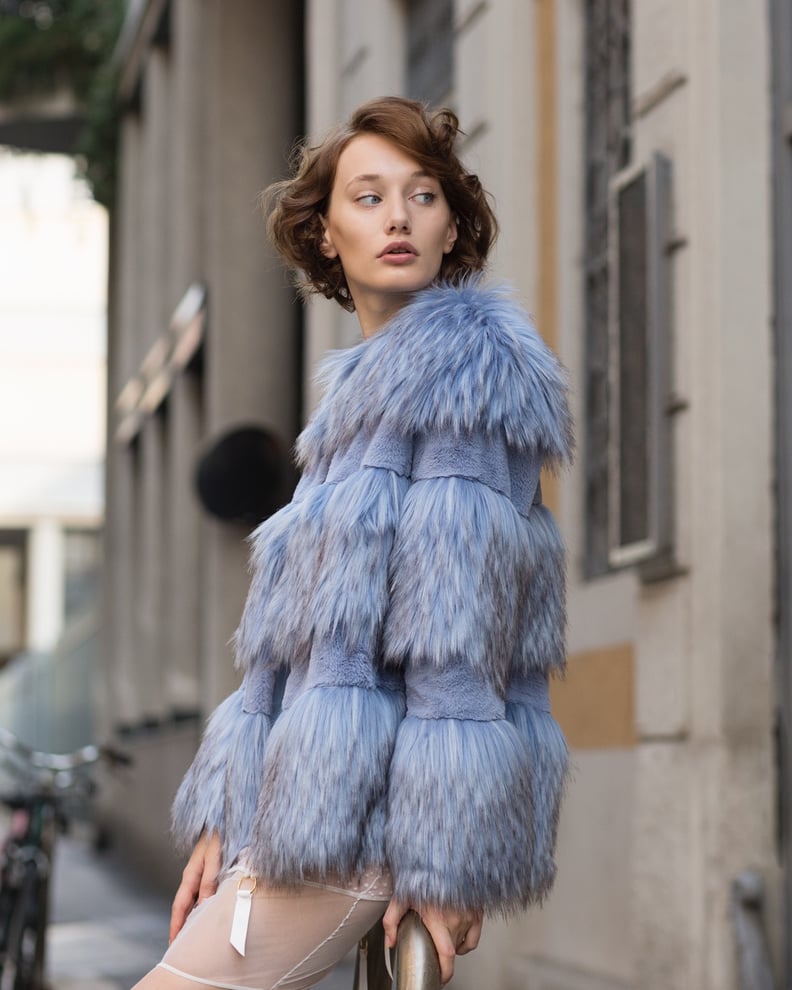 Amanda Baldan Paneled Faux-Fur Chubby Coat