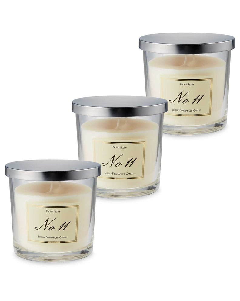 Aldi Peony Blush Glass Candle 3 Pack