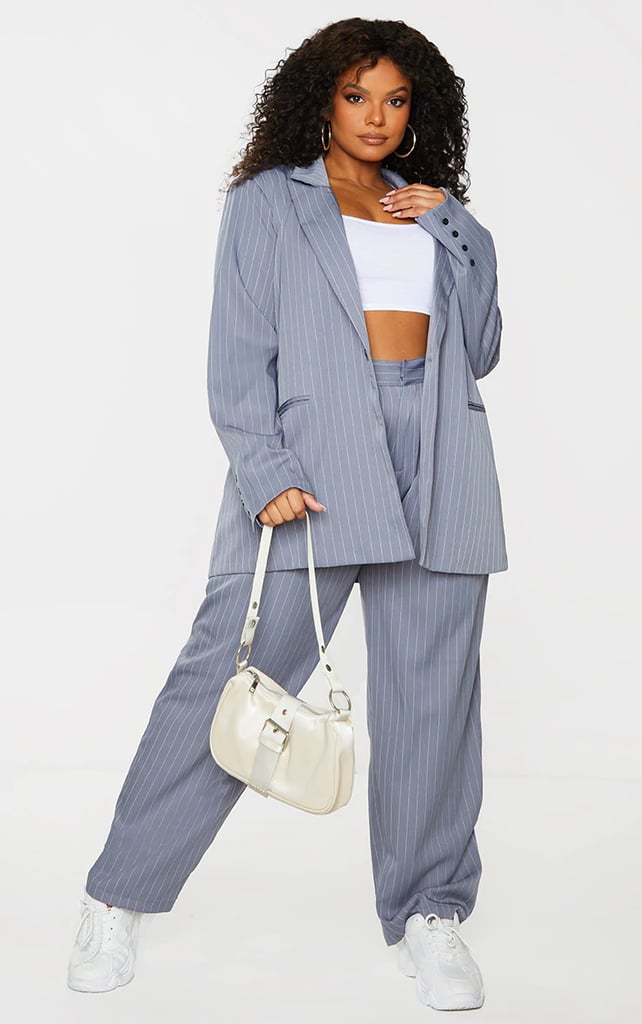 PrettyLittleThing Charcoal Grey Pinstripe Dad Suit
