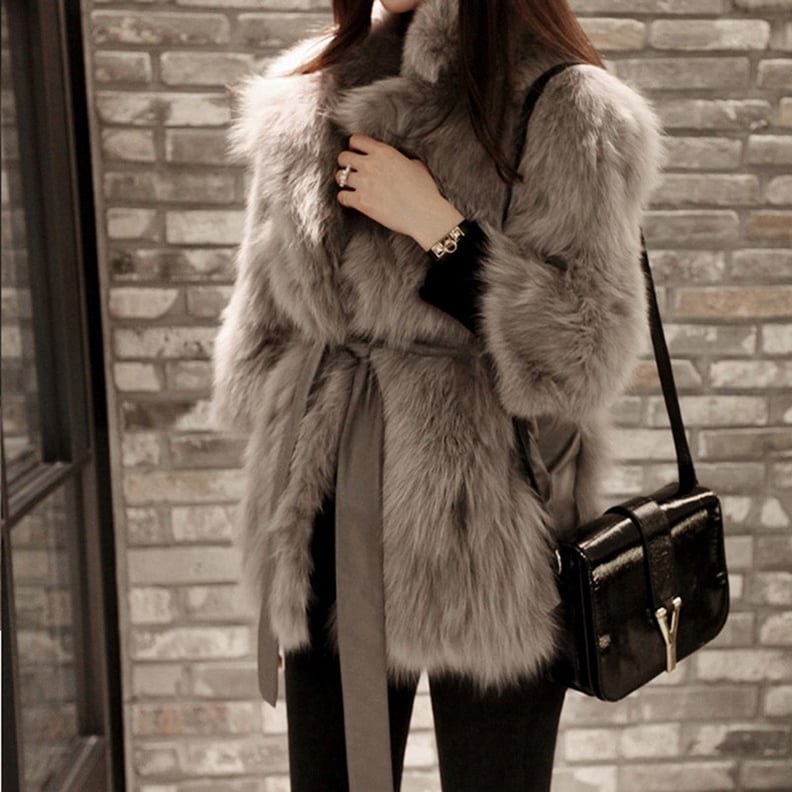 Unique Bargains Women's Winter Fashion Loose Faux Fur Coat Short Crop Jacket